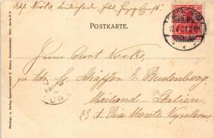 1903 Friedrichsroda, Schloss Reinhardsbrunn / castle. floral, litho frame (EK)