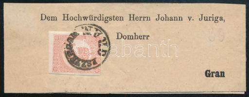 ~1871 Teljes címszalag Hírlapbélyeggel / Complete wrapper with Newspaper stamp "ESZTERGOM / GRAN"