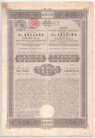 1905. Budapest "Budapesti Közúti Vaspálya Társaság - 4% elsőbbségi kölcsön" kötvénye 2000K-ról, bélyegzésekkel, két nyelven T:F Hungary / Budapest 1905. "Budapesti Közúti Vaspálya Társaság - 4% elsőbbségi kölcsön" about 2000 Korona, with cancellations, bilingual C:F