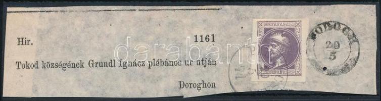 1871 Címszalag darab Hírlapbélyeggel / Wrapper piece with Newspaper stamp "PILIS-CSABA" - ...