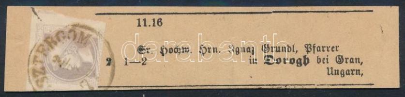 1871 Teljes címszalag Hírlapbélyeggel / Complete wrapper with Newspaper stamp "ESZTERGOM"