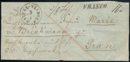 ~1865 Franco cover "SATTEL-NEUDORF"