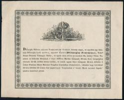 1836 Pozsony, Diószeghy Ferenc, Pozsony vármegye táblabírája halotti értesítője, 19x24 cm