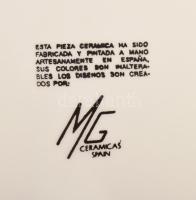 MG kerámia spanyol kerámia dísztál. Római viadukt ábrázolással. Kézzel festett, jelzett, hibátlan d:...
