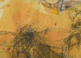 Kovács Péter (1943-2019). Lény (cím nélkül), 1980-as évek eleje. Vegyes technika, papír, jelezve köz...