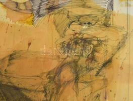 Kovács Péter (1943-2019). Lény (cím nélkül), 1980-as évek eleje. Vegyes technika, papír, jelezve köz...