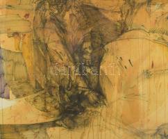 Kovács Péter (1943-2019). Lény (cím nélkül), 1980-as évek eleje. Vegyes technika, papír, jelezve köz...