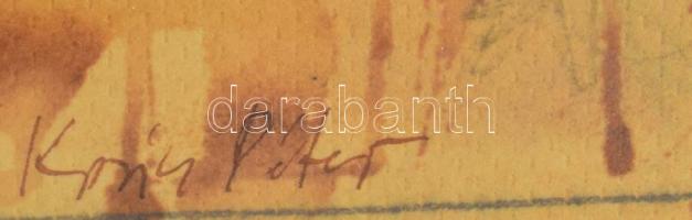 Kovács Péter (1943-2019). Lény (cím nélkül), 1980-as évek eleje. Vegyes technika, papír, jelezve köz...