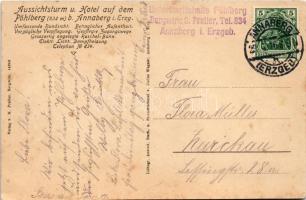 1916 Pöhlbergturm, Rundschau, Hotel. Verlag M. Preller / mountain, tower, hotel, with directions. li...
