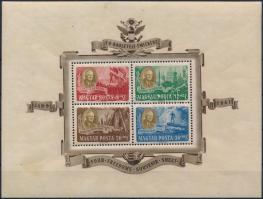 1947 Roosevelt fogazott blokk (30.000) (ráncok, rozsda, folt a gumin) / Mi 10 block (creases, stain, spot on the gum)