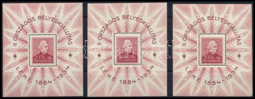 1934 3 db LEHE blokk (120.000) (ráncok) / 3 x Mi block 1 (creases)