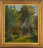 Mednyánszky jelzéssel: Virágzó kert. Olaj, vászon. apró sérülésekkel. Dekoratív, kissé kopott fakeretben. 47x42,5 cm