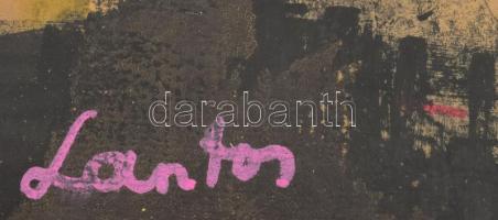 Lantos jelzéssel: Geometrikus kompozíció. Vegyes technika, papír. Dekoratív, üvegezett, kissé sérült...