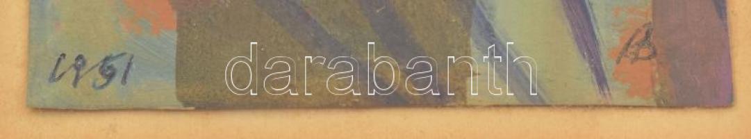 Barta István (1892-1976): Ágas-bogas. Vegyes technika, papír, jelzett, üvegezett fakeretben. 12x9 cm