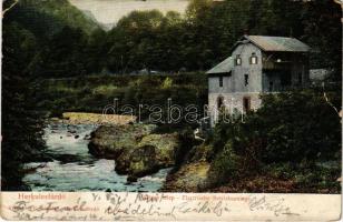 1908 Herkulesfürdő, Baile Herculane; Villanytelep. R. Krizsány kiadása / Elektrische Betriebsanlage / electric power plant, power station (EB)
