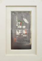 Rubint Ávrahám Péter (1958-): Piros-fehér-zöld (cím nélkül), 2002. Olaj, papír, jelezve jobbra lent, üvegezett keretben. 18,5×10 cm