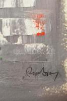 Rubint Ávrahám Péter (1958-): Piros-fehér-zöld (cím nélkül), 2002. Olaj, papír, jelezve jobbra lent,...