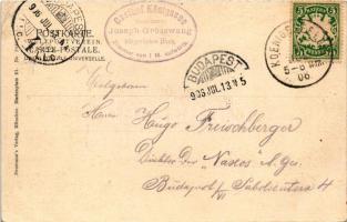 1906 St. Batholoma mit dem Watzmann / view, mountain. Art Nouveau, floral, litho frame (EB)