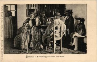 Hortobágy, borozás a hortobágyi csárda ivójában, magyar folklór. Telegdi K. Lajos utóda kiadása. Haranghy Gy. amateur felvétele