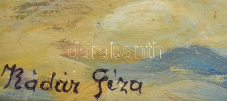 Kádár Géza jelzéssel: Téli táj. Olaj, karton. Fakeretben. 36×50 cm