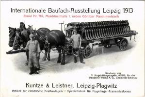 1913 Leipzig, Internationale Baufach-Ausstellung Stand Nr. 767. Kuntze &amp; Leistner, elektrische Kraftanlagen / international construction work exhibition (EK)