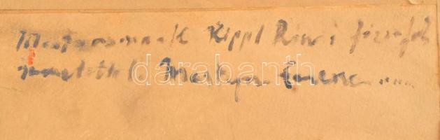 Jelzés nélkül: Kalapos úr portréja. Vegyes technika, papír, hátoldalán "Mesteremnek Rippl Rónai...