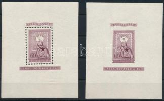 1951 Lila blokkpár (900.000) (apró gumihibák, saroktörés) / Mi 20 lilac block pair (small gum disturbances, folded corner)