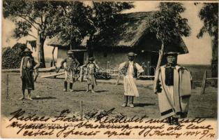 1904 Hortobágy, csikós tanya a Hortobágyon, magyar folklór. Chylinsky felvétele, Mihály Sámuel kiadása. R. Mosinger (Zagreb) (lyuk / pinhole)