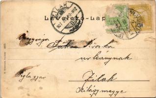 1907 Hortobágy, csikósok a hármas kútnál, magyar folklór. R. Mosinger (Zagreb) (szakadás / tear)