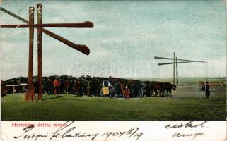 1904 Hortobágy, delelő ménes, magyar folklór (ázott / wet damage)