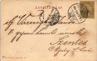 1904 Hortobágy, delelő ménes, magyar folklór (ázott / wet damage)