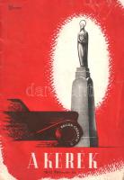 [Folyóirat] A Kerék. Felelős szerkesztő: Krisztinkovich Béla. Megjelenik havonta. II. (XV.) évfolyam, 2. szám. (1942. február). Budapest, 1942. (Globus Nyomdai Műintézet Rt.) 12 p. A Cordiatic Magyar Gumiabroncs Rt. által kiadott, illusztrált autóipari magazinunk a háború utáni autógyártás formavilágát körvonalazza, a háborús gumiabroncs-használatról, a svéd automobilizmusról, a téli motorozásról közöl rövid cikkeket, a német autópálya- és erődépítés vezetőjének, dr. Fritz Todtnak rövid nekrológját közli, szerkesztőségi levélrovatában pedig a fővárosi közlekedés szabálytalanságait megrovó olvasói levelet tesz közzé. Fűzve, kétszínnyomású, Macskássy Gyula grafikusművész által rajzolt kiadói borítóban. Jó példány.