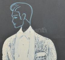 Olvashatatlan jelzéssel: Divat- vagy jelmezterv. Vegyes technika, papír. Üvegezett fakeretben. 41,5x...