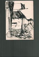 Somlai Vilma (1938-2007): Templom. Tus, papír, a hátoldalán a művész pecsétjével, 21,5×29,5 cm