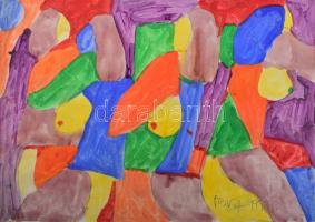 Csepeli Németh Miklós (1934-2012): Társaság, 1999. Akvarell, papír, jelezve jobbra lent. 41x59 cm.