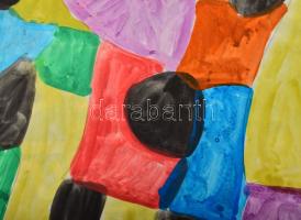 Csepeli Németh Miklós (1934-2012): Társaság. Akvarell, papír, jelezve jobbra lent. Lapszéli apró sza...