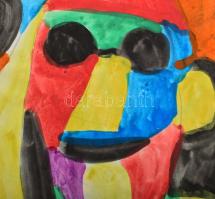 Csepeli Németh Miklós (1934-2012): Társaság. Akvarell, papír, jelezve jobbra lent. Lapszéli apró sza...