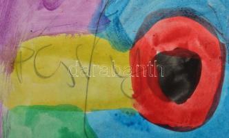 Csepeli Németh Miklós (1934-2012): Társaság. Akvarell, papír, jelezve jobbra lent. Lapszéli apró sza...