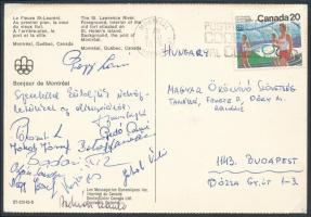 1976 Papp László ökölvívó olimpiai bajnok, Jakab József, 1976-os montreali olimpián indult és kétszeres magyar bajnok, Jakab Vilmosra, aki szintén többszörös magyar bajnok és olimpikon és más ökölvívók autográf aláírt lapja a Montreáli olimpiáról.