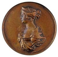 DN "Női portré" egyoldalas, öntött bronz emlékplakett. Szign.: "PORCH F. AB" (?) (97,5mm) T:XF