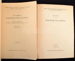 Ádám Antal: Államjogi szakirodalomgyűjtemény. Kézirat. Bp., 1984, Tankönyvkiadó. + Ádám Antal: Magyar államjog. Kézirat. Bp., 1985, Tankönyvkiadó. Kiadói papírkötés, aláhúzásokkal, kopottas állapotban.