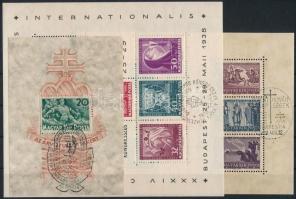 1938-1940 Eucharisztikus + Szent István + Árvíz 1-1 blokk alkalmi bélyegzéssel (15.800)