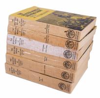 The selected works of Mahatma Gandhi Volume 1-6. General editor: Shriman Narayan. Volume 1-2.: An autobiography.; Volume 3.: Satyagraha in South Africa.; Volume 4.: The basic works.; Volume 5.: Selected letters.; Volume 6.: The voice of truth. Ahmedabad, 1968-1969., Navajivan Publishing House. Angol nyelven. Kiadói papírkötés, kopott borítókkal, de belül jó állapotban.