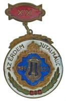 DN(~1920) "OMDSZ - Az Érdem Jutalmául - XX" zománcozott bronz dalos jelvény (49x31mm) T:XF, kis peremhiba, zománchiba