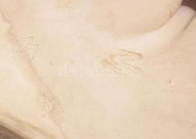 Kisfaludi Strobl Zsigmond (1884-1975): Guggoló akt. Mázas kerámia, jelzett, m: 31 cm /// Zsigmond Ki...