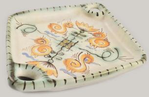 Gorka Iparművészeti Vállalatos kerámia tál. Mázas kerámia, jelzett, hibátlan 26x22 cm