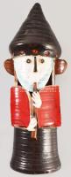 Papp János István (1934-2004): Nagyméretű mázas kerámia figura, kézzel festett, alján jelzett, 40 cm