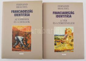 Fernand Braudel: Franciaország identitása. I-II. köt. I. köt.: A tér és a történelem. II. köt. Az emberek és a dolgok. Ford.: Mihancsik Zsófia. Bp., 2003-2004, Helikon, 326+4 p.; 591+5 p. Egyetlen magyar kiadás. Kiadói kartonált papírkötések, kiadói papír védőborítókban, jó állapotban.