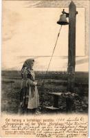 1901 Hortobágy, Est harang a hortobágyi pusztán, magyar folklór. Pongrácz Géza kiadása, Kiss Ferenc eredeti fényképe után (EK)