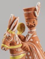 Kovács Margit (1902-1976): Juhász a lován. Színesen festett, engóbozott kerámia. Jelzett, hibátlan.1...